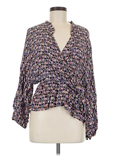 Pre-owned Zara 3/4 Sleeve Blouse In Purple