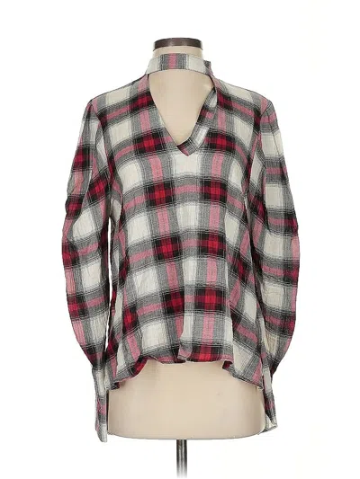 Pre-owned Zara 3/4 Sleeve Blouse In Red