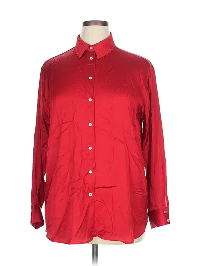 Pre-owned Zara 3/4 Sleeve Blouse In Red