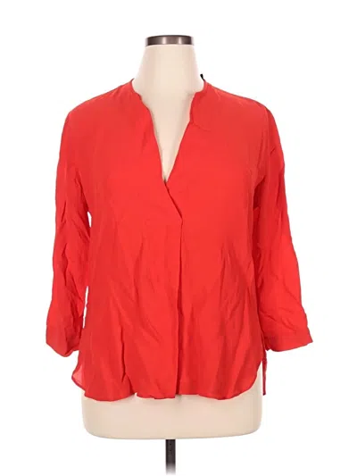 Pre-owned Zara 3/4 Sleeve Blouse In Red