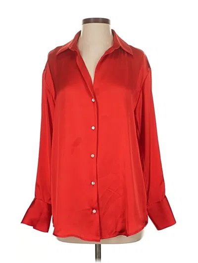 Pre-owned Zara 3/4 Sleeve Blouse In Red