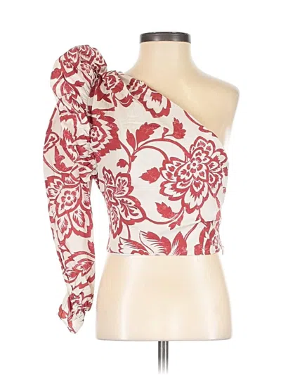 Pre-owned Zara 3/4 Sleeve Blouse In Red