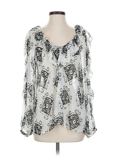 Pre-owned Zara 3/4 Sleeve Blouse In Silver
