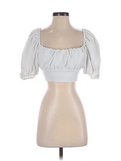 Pre-owned Zara 3/4 Sleeve Blouse In Silver