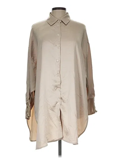 Pre-owned Zara 3/4 Sleeve Blouse In Tan