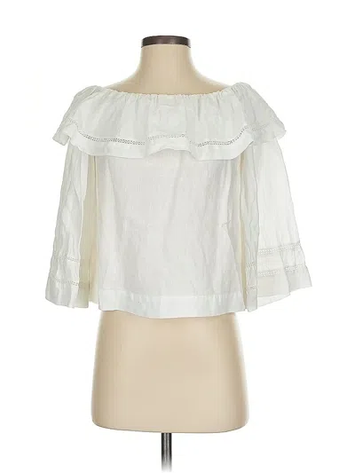 Pre-owned Zara 3/4 Sleeve Blouse In White
