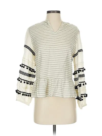 Pre-owned Zara 3/4 Sleeve Blouse In White