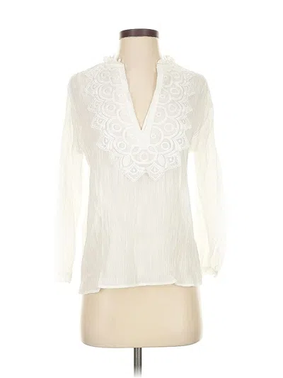 Pre-owned Zara 3/4 Sleeve Blouse In White