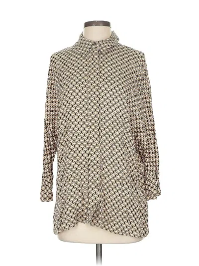 Pre-owned Zara 3/4 Sleeve Blouse In White