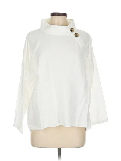 Pre-owned Zara 3/4 Sleeve Blouse In White