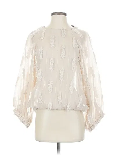 Pre-owned Zara 3/4 Sleeve Blouse In White