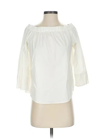 Pre-owned Zara 3/4 Sleeve Blouse In White