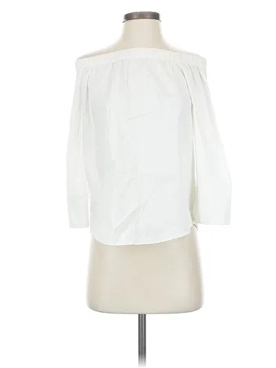 Pre-owned Zara 3/4 Sleeve Blouse In White
