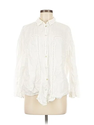 Pre-owned Zara 3/4 Sleeve Blouse In White