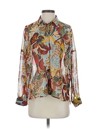 Pre-owned Zara 3/4 Sleeve Blouse In White