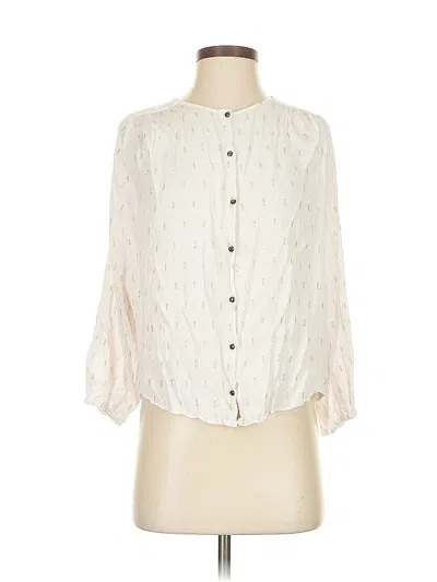 Pre-owned Zara 3/4 Sleeve Blouse In White
