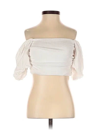Pre-owned Zara 3/4 Sleeve Blouse In White