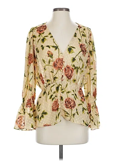 Pre-owned Zara 3/4 Sleeve Blouse In White