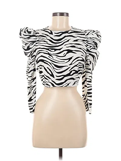 Pre-owned Zara 3/4 Sleeve Blouse In White