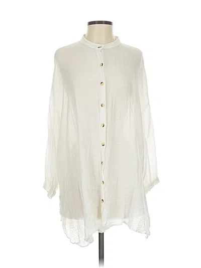 Pre-owned Zara 3/4 Sleeve Blouse In White
