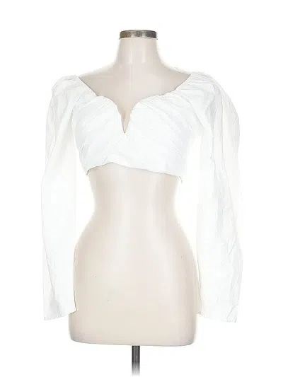 Pre-owned Zara 3/4 Sleeve Blouse In White
