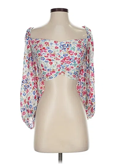 Pre-owned Zara 3/4 Sleeve Blouse In White