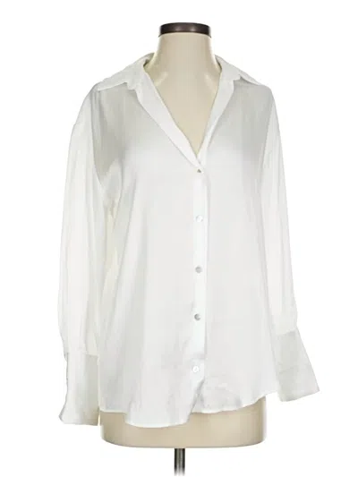 Pre-owned Zara 3/4 Sleeve Blouse In White