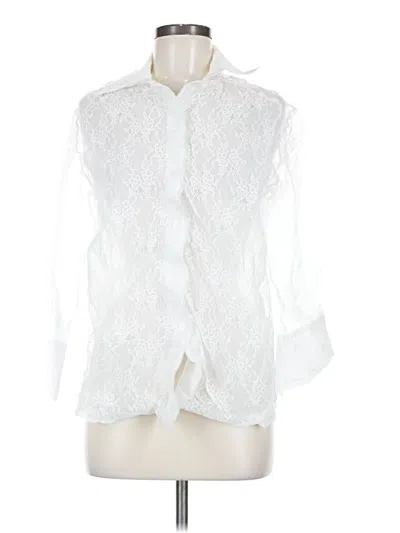 Pre-owned Zara 3/4 Sleeve Blouse In White