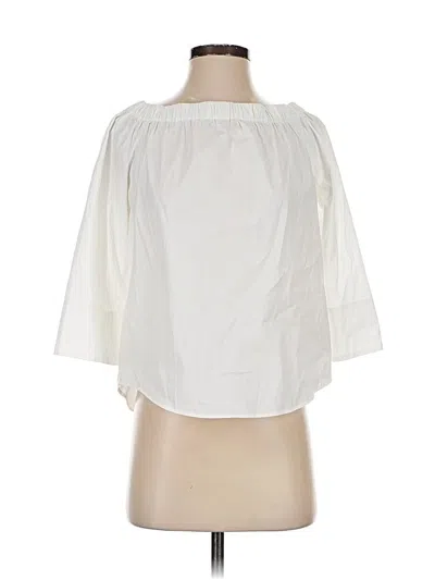 Pre-owned Zara 3/4 Sleeve Blouse In White
