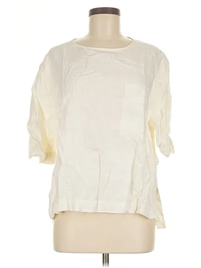 Pre-owned Zara 3/4 Sleeve Blouse In White