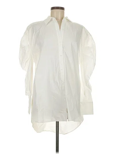 Pre-owned Zara 3/4 Sleeve Blouse In White