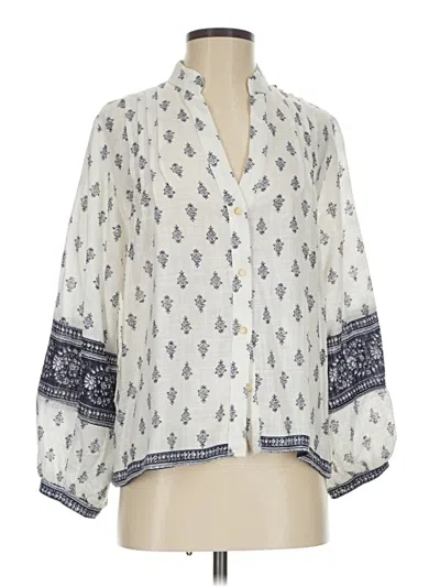 Pre-owned Zara 3/4 Sleeve Blouse In White
