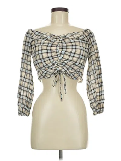 Pre-owned Zara 3/4 Sleeve Blouse In White