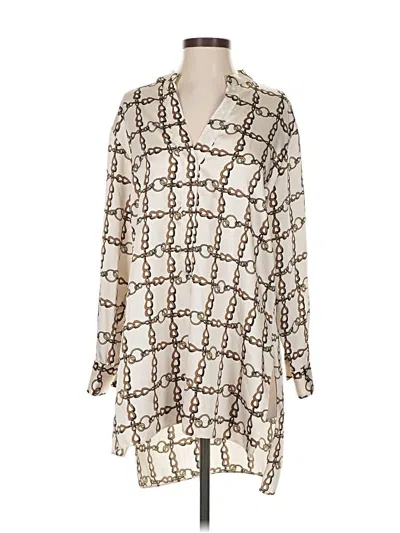 Pre-owned Zara 3/4 Sleeve Blouse In White