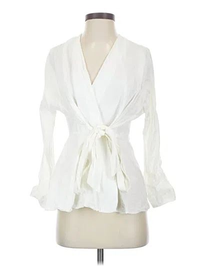 Pre-owned Zara 3/4 Sleeve Blouse In White