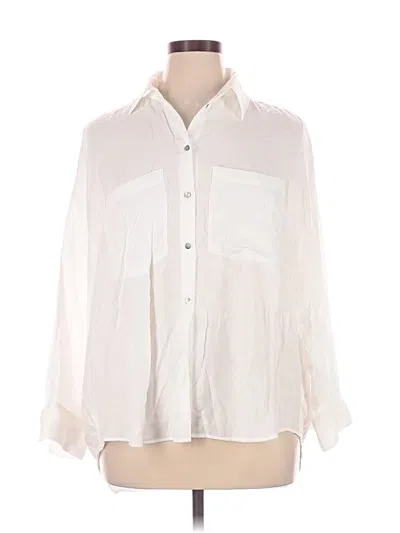 Pre-owned Zara 3/4 Sleeve Blouse In White