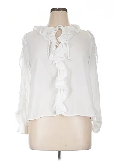 Pre-owned Zara 3/4 Sleeve Blouse In White