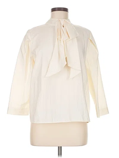 Pre-owned Zara 3/4 Sleeve Blouse In White