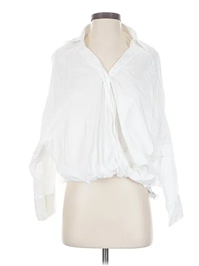 Pre-owned Zara 3/4 Sleeve Blouse In White