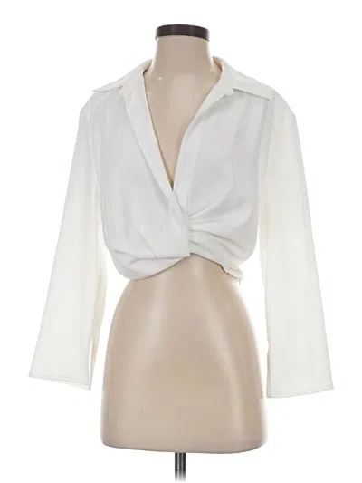 Pre-owned Zara 3/4 Sleeve Blouse In White