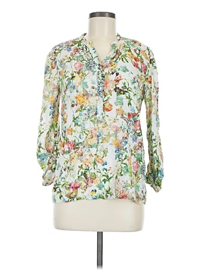 Pre-owned Zara 3/4 Sleeve Blouse In White