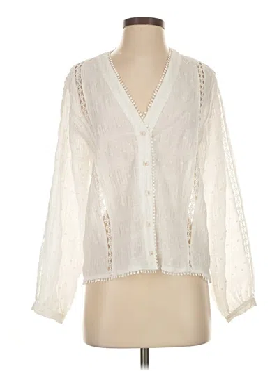 Pre-owned Zara 3/4 Sleeve Blouse In White