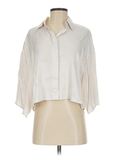 Pre-owned Zara 3/4 Sleeve Blouse In White