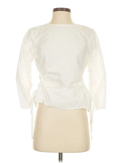 Pre-owned Zara 3/4 Sleeve Blouse In White