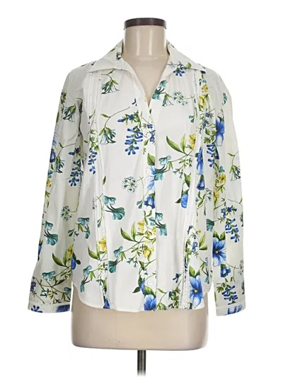 Pre-owned Zara 3/4 Sleeve Blouse In White