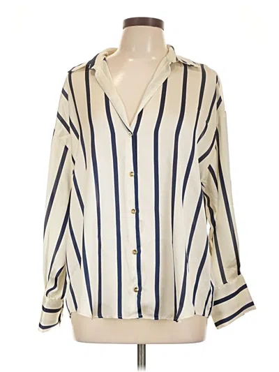 Pre-owned Zara 3/4 Sleeve Blouse In White