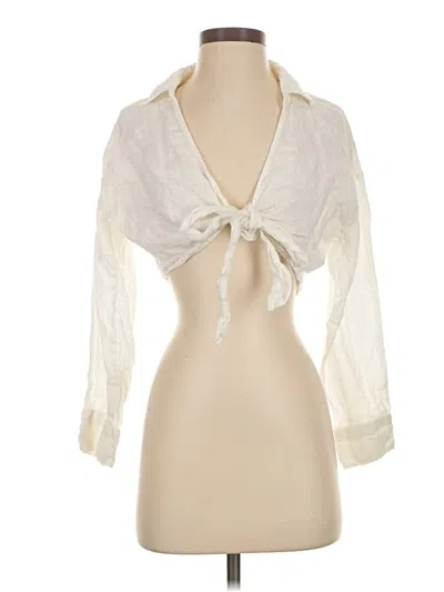 Pre-owned Zara 3/4 Sleeve Blouse In White