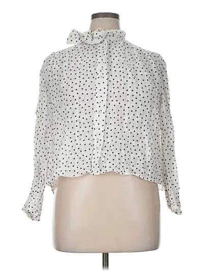 Pre-owned Zara 3/4 Sleeve Blouse In White