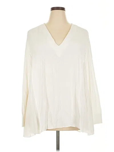 Pre-owned Zara 3/4 Sleeve Blouse In White
