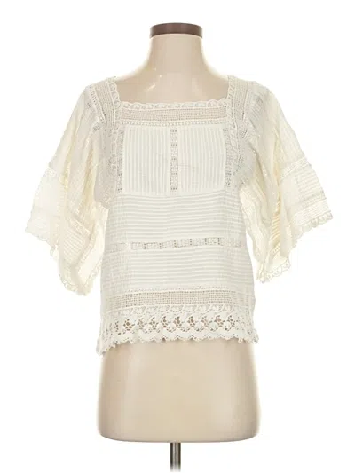 Pre-owned Zara 3/4 Sleeve Blouse In White